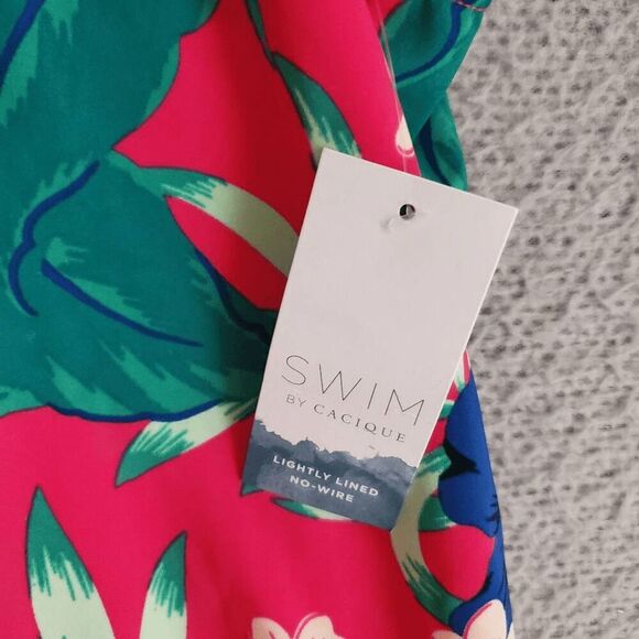 NWT SWIM by CACIQUE Tropical Floral Blouson No Wires lightly Padded Tankini 16 - Picture 3 of 9